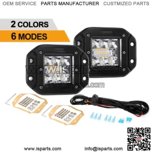 5" Amber White Strobe LED Driving Fog Lights Spot Cube Pods Truck ATV 4" (For: More than one vehicle)