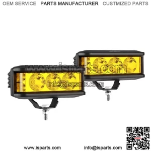 Pair 5" In 60W LED Work Lights Amber Offroad Driving Fog Pods ATV UTV (For: More than one vehicle)