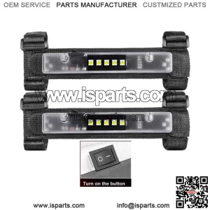 2Pcs Roll Bar Cage Mount UTV LED Dome Lights Interior Lights Offroad Truck White