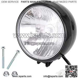 Motocycle 12V 35W Headlight with Mounting Bolts for 196cc 200cc Baja Warrior Massimo Trailmaster MB200 MB165 Hensim Motorsports Mini Bike Head Light Assembly Parts Black