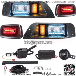 Golf Cart LED Headlight Tail Light Kit for EZGO TXT 95-15,12-48V Legal Street