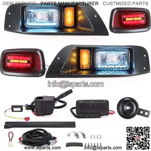 Golf Cart LED Headlight Tail Light Kit for EZGO TXT 95-15,12-48V Legal Street