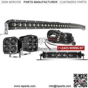 For Can-Am Maverick X3 Upper Roof 50" Curved LED Light Bar +7" +4" Pods Lights