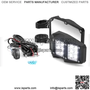 For Can-Am Maverick X3 Commander 1000 Rear View Side Mirrors + LED Light Switch