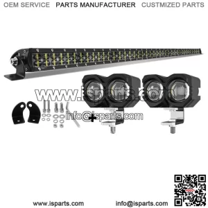 For Can-Am Maverick X3 MAX Turbo 42" LED Light Bar Roof + 3" Dual Color Pods