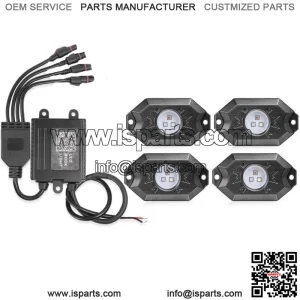 For Can-am Maverick x3 RGB LED Rock Lights Wireless Bluetooth Chasing UTV 4-Pods