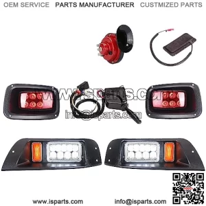 Golf Cart Headlights and Tail Light Kits for EZGO TXT 1996-2013 Gas & Electric Carts, 12V Street Legal Lights Kit With Turn Signal Wiring Harness