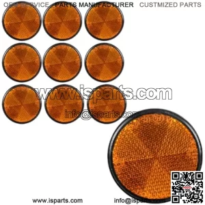 10 Pack Round Reflector, 2 Inch 60mm Reflective Warning Reflector, M6 Screw Mount, High Visibility Safety Side Marker for Motorcycle Bike, Trailer, Truck, Boat, Mailbox