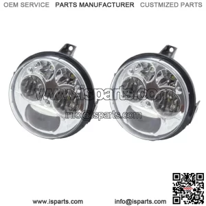 Pair Chrome LED Headlights 4 inch Compatible with Kawasaki Brute Force 750/Teryx (For: More than one vehicle)