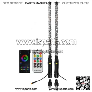 2ft RGB LED Whip Lights Antenna Chase+Flag Remote For Honda Talon 1000R 1000X 4 (Fits: Yamaha)