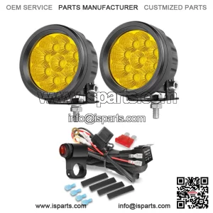 For Kawasaki Z1000 3.5" Amber LED Motorcycle Auxiliary Headlight Driving +Wiring (Fits: Yamaha)