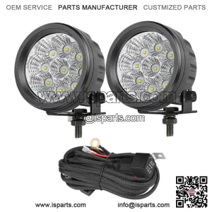 For Polaris RZR XP 4 1000 Turbo RZR 900 3.5" Round LED Driving Work Light Wiring (Fits: Yamaha)