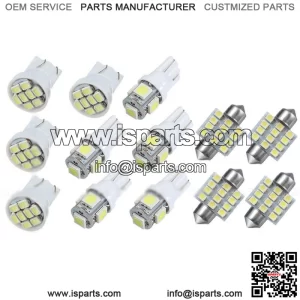 13Pcs Car Interior Parts LED Lights Kit For Dome License Plate Lamp Bulb White (For: More than one vehicle)