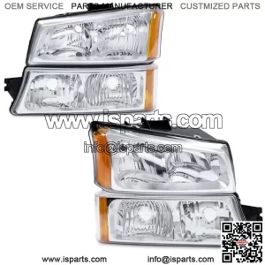 Fit For 03-06 Chevy Silverado Chrome Headlights Signal Bumper Lamp Left Right (For: More than one vehicle)