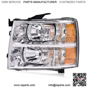 Fit For 07-14 Chevy Silverado Driver Headlight Lamps Chrome Housing Amber Corner (For: More than one vehicle)