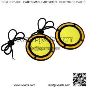 2x 73mm Round COB Car Parts Daytime Running Light LED Driving Lights White&Amber (For: More than one vehicle)