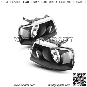 Headlights Assembly for 2004-2008 Ford F-150 F150 Black Housing Clear Lamps Pair (For: Ford F-150)