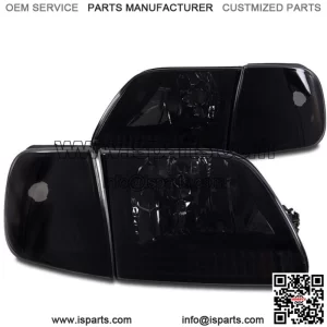 97-03 FORD F-150/97-02 EXPEDITION CRYSTAL HEAD LIGHT W/CORNER SIGNAL BLACK/SMOKE (For: More than one vehicle)