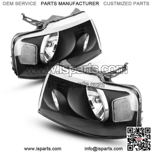 Pair Headlights For 2004-2008 Ford F-150 F150 Black Housing Clear Lens Lamps NEW (For: Ford F-150)