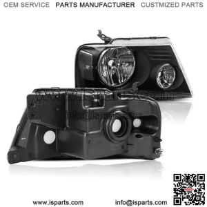 For 04-08 Ford F150 06-08 Lincoln Mark LT Headlights Assembly Black Headlamp Set (For: Ford F-150)