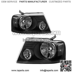 Black Housing For 2004-2008 Ford F-150 F150 Headlights Assembly Pair Lamps (For: Ford F-150)