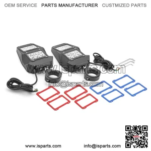 2PCS UTV Side Rear View Mirrors w/ Light for Polaris RZR 900 XP 1000 CAN-AM X3 (Fits: Yamaha Rhino 660)