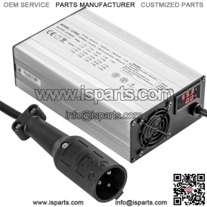 48V 15A Golf Cart Battery Charger Club Car Charger 3 Pin Round Plug / LED