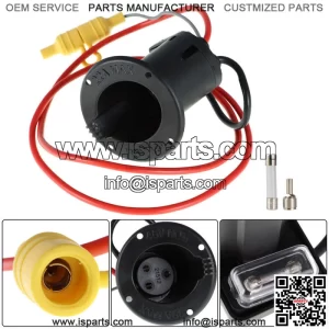 48 Volt DC Charger Receptacle & Fuse Assembly For CLUB CAR DS Golf Cart