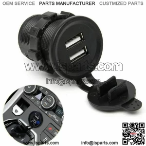 Black Dual USB Car Cigarette Lighter Socket Charger Power Adapter Outlet Parts (For: Ford F-150)