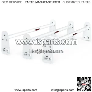 Adjustable 3 Rod Truck Roof Ladder Rack Heavy Duty Steel White Suitable for Car Roof Rack