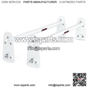 Adjustable 2 Cross Bar Van Van Roof Ladder Rack Steel White