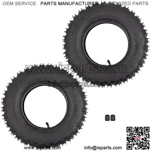 (2-Pack) 3.50-8" 3.50-8 Tire & Inner Tube Replacement for Mini Bike Trail Wheelbarrow Mower Garden Cart Handtruck, TR87 Angled Valve Stem