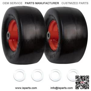 11x6.00-5 Flat Free Tires & Wheels (2-Pack) 5.875" Hub 3/4" Bushings