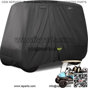 Black Golf Cart Cover for 2 / 4 Passenger EZGO Club Car Yamaha Extended Roof 80"