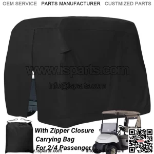 Waterproof Golf Cart Cover Zipper Closure for 2/4 Passenger EZGO Club Car Yamaha