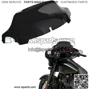 Black 7" Wave Windshield Windscreen Wind Splitter Compatible for 2014-2023 Harley Davidson Touring Street Glide/Electra Glide/Ultra Limited/Tri Glide FLHT FLHX FLHXS FLHTK 14-23