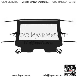 For Kawasaki TERYX 4 800 2014-23 Sailcloth Vinyl Rear Windshield W/ Clear Window (For: Kawasaki Teryx4 800)