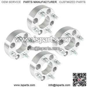 Wheel Flange 1.5" 4x101.6mm Hub Bore 62mm Thread Size 1/2"x20 Silver 4pcs