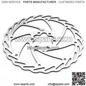 160mm 6-hole corrugated disc brake disc Weight: 0.108KG Volume: 16x16x0.2 Inner hole: 33x44mm (flower-shaped hole) Mounting hole: 5mm Hole spacing: 22.5mm, 44.5mm