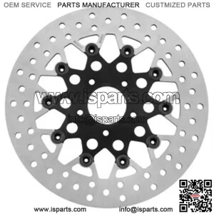 Twin Power Black Floating Mesh Front Rotor For Harley