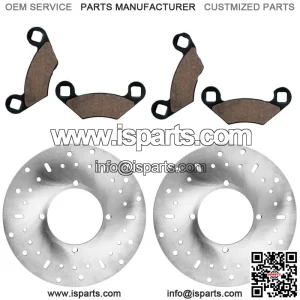 2 Front Brake Disc Rotor And Pads for Polaris Sportsman 800 4X4 6X6 2005-2014 (For: Polaris Sportsman 800)