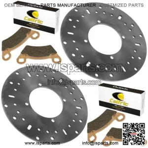 2x Front Brake Disc w/Pads Polaris Sportsman 570 X2 Utility Big Boss 6x6 ACE 500 (For: Polaris Sportsman 570)