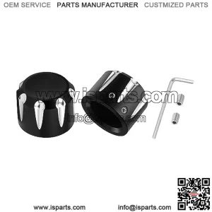 Black Front Axle Nut Cover Cap Compatible for Harley Softail Electra Road Street Glide Sportster 2002-2023