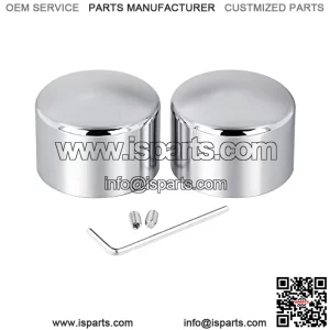 Chrome Front Axle Nut Cover Caps Compatible for Harley Softail Sportster Road King Electra Street Glide 2002-2023