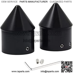 Black Front Axle Nut Cover Axle Caps Compatible for Harley Softail Dyna Touring Street Electra Road Glides Sportster 2002-2023