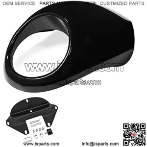Black Headlight Fairing Mask Fork Cowl Headlamp Visor Bracket Compatible for Harley Sportster 883 1200 Dyna XL/FX 1973-2023