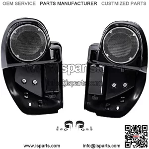 Motorcycles Black Lower Vented Leg Fairing W/Speaker Box Pods & Grills For Harley air-cooled Touring Road King Street Glide Road Glide Electra Glide 2014-2023