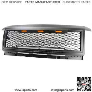 For 2015-2019 Chevy Silverado 2500 3500 HD Hood Upper Grille w/Amber Light Black (For: More than one vehicle)