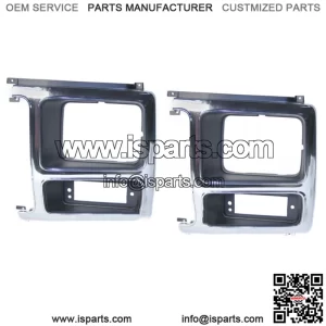 New Left & Right Side Headlight Bezel Chrome/Black Fits 1980-1986 Ford Bronco (For: Ford F-150)