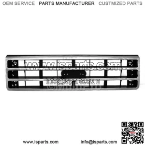 Grille For 89-91 Ford F-150 F-250 Chrome Shell w/ Silver Insert Plastic (For: Ford F-150)